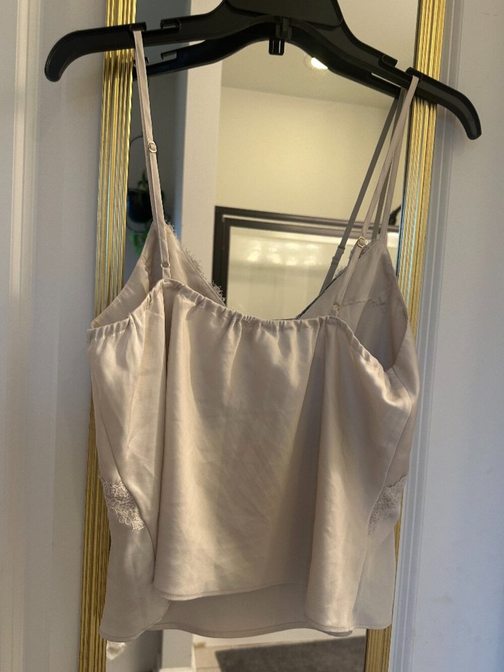 Abercrombie & Fitch Cream Satin Lace Trim Pajama Set - Picture 3 of 8